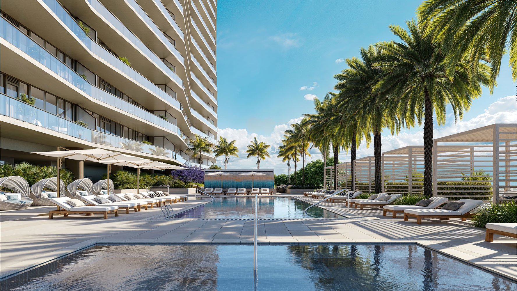 7th Floor pool with private cabanas