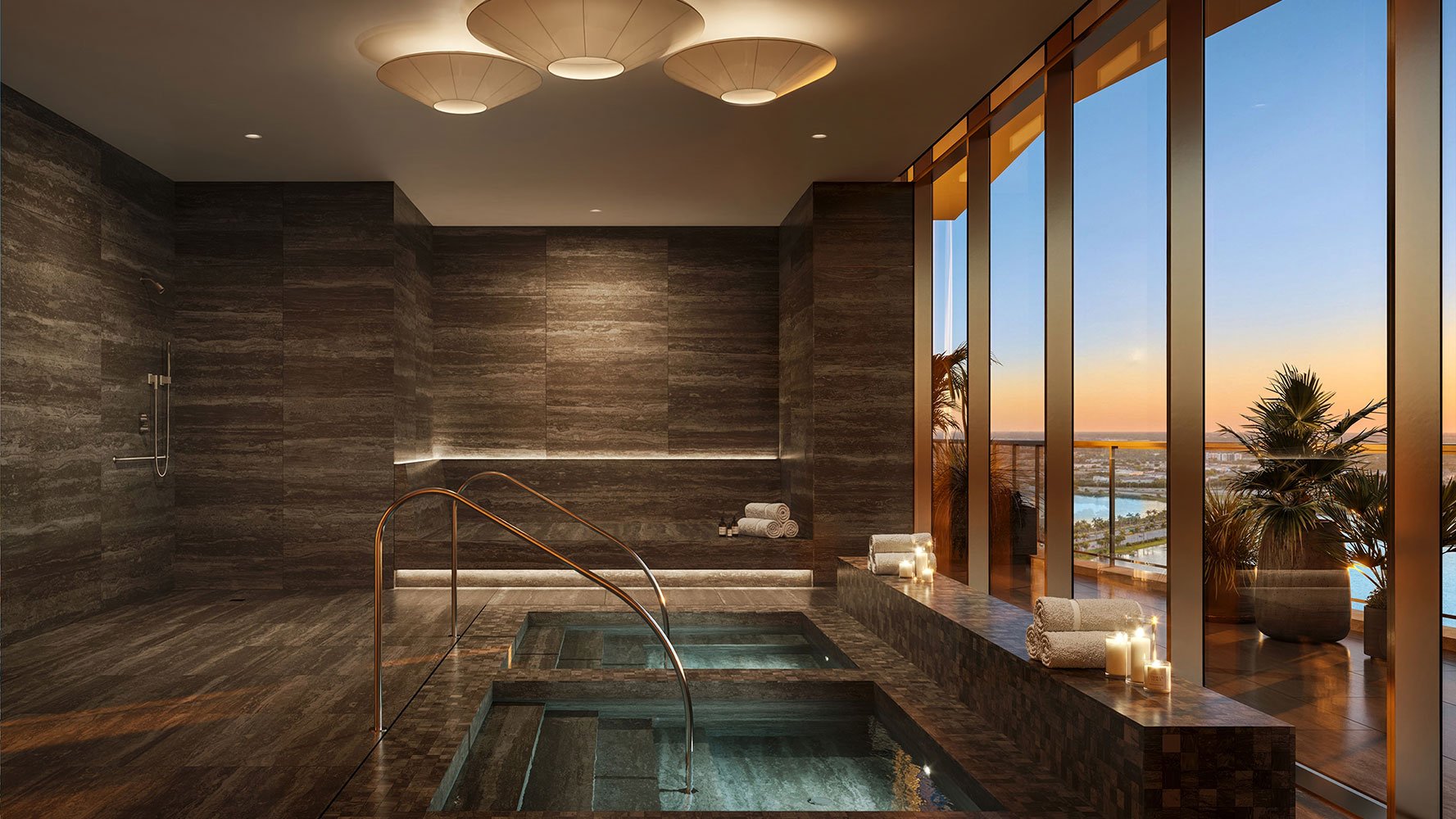 Private his and hers spa